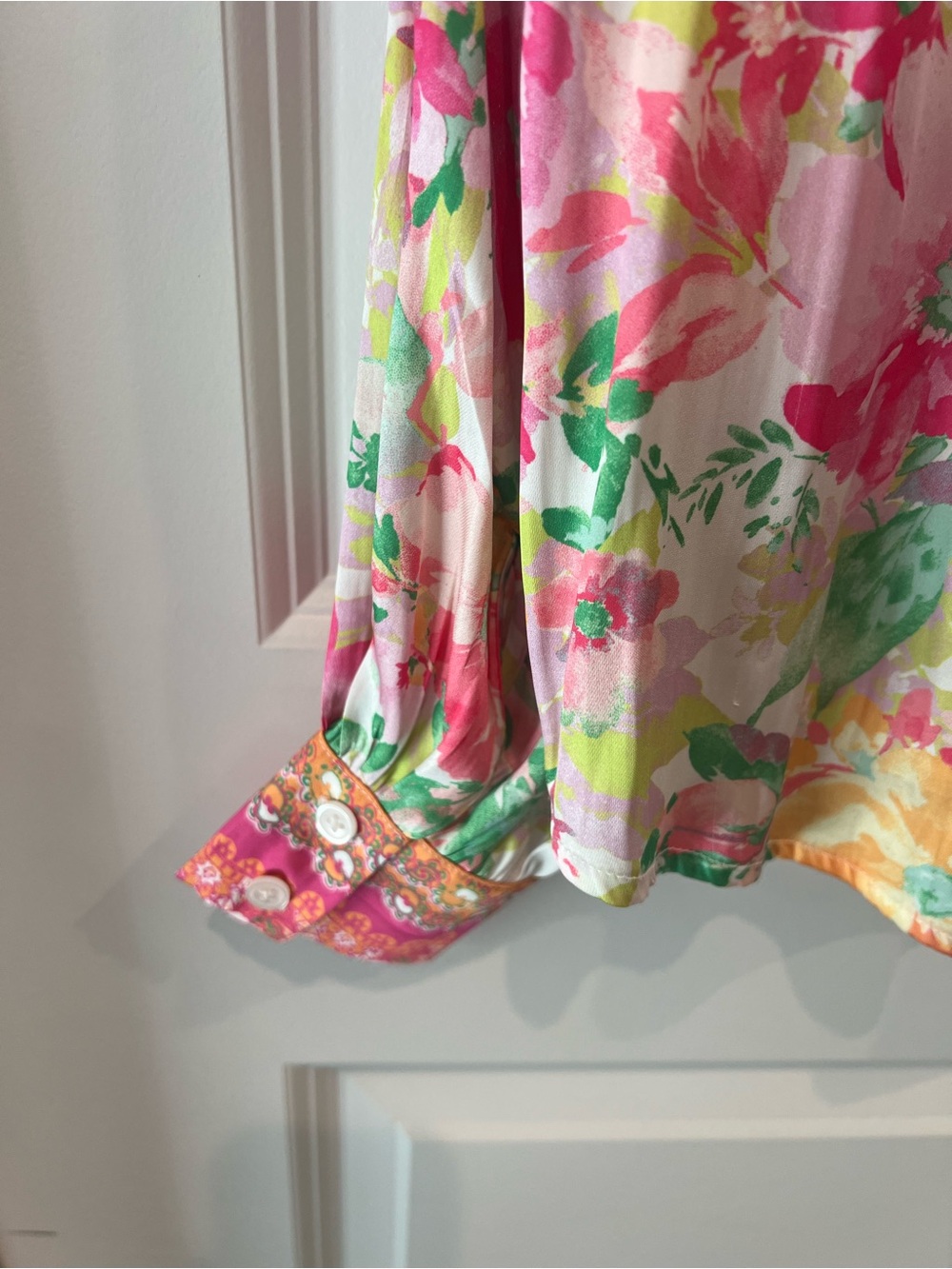 Current Air Floral Collared Shirt in Pink, Green & Yellow Size Small - Picture 12 of 16